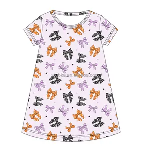 Halloween Bloemen Spookachtige Bamboe Jurken Meisjes Jurk Pyjama Kids Jurk