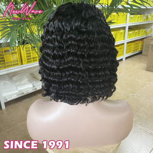 Peluca <span class=keywords><strong>Bob</strong></span> Lacia Rizada de 10 Pulgadas, Estilo <span class=keywords><strong>Bob</strong></span> Ondulado Natural Vietnamita, Cabello Humano Virgen Negro Natural, Peluca <span class=keywords><strong>Bob</strong></span> Corta <span class=keywords><strong>con</strong></span> Encaje Frontal HD - Product Image 4
