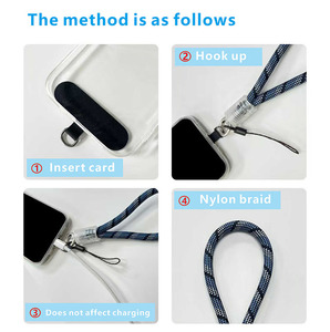 투명 버클 휴대 전화 끈 손목 스트랩 휴대용 손실 방지 체인 열쇠 고리 남성과 여성을위한 범용 브레이드 로프 - Product Image 2
