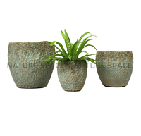 Vente Fabricant Nouvelle Collection Pot de Fleurs en Ciment Décoration Intérieure Jardin Maison Fait Main Écologique Durable Moderne Noir