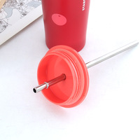 8 pailles en acier inoxydable pour gobelets de 40 oz, pailles à boire réutilisables en métal argenté avec brosse de nettoyage pour boissons froides
