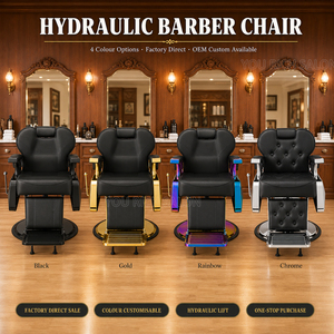 Nuova Poltrona da Barbiere Dorata Idraulica Reclinabile, Sedia Professionale per Salone di Bellezza, Attrezzatura Resistente per Parrucchieri - Product Image 6