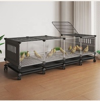 Grande cage robuste pour poulets et cailles en PP et fer, avec fenêtre transparente et système anti-évasion, pour l'élevage en extérieur et en intérieur