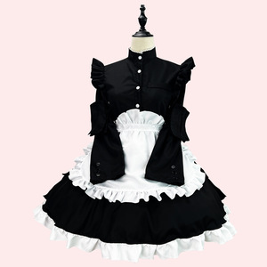 Maid Costume Black Polyester Cosplay Outfit For Anime Role Play - Product Image 1