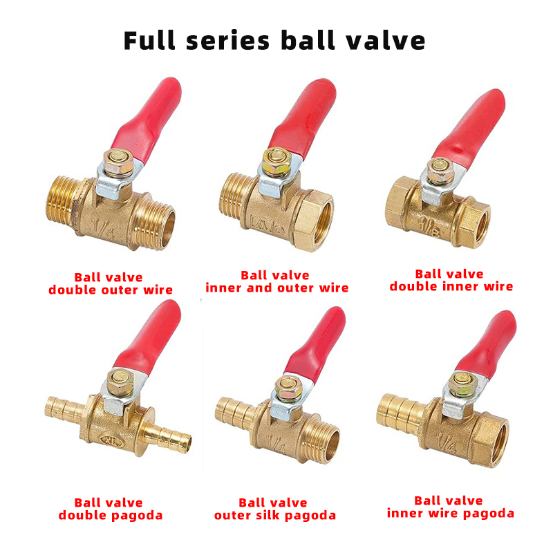 5個口のd Baota Pneumatic Copper Ball Valve with Red Handle Small Valve