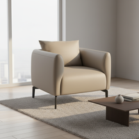 Canapé modulaire inclinable en cuir beige au design minimaliste, très demandé, pour bureau, salon ou appartement