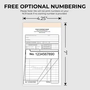 Fabricant d'ordinateur papier autocopiant 1-6 plis carnet de reçus de commandes de vente invité vérifie la facture papier NCR
