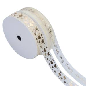 ริบบิ้นโปร่งแสงลายทองคำ "ความรักในทุกการพัน" สำหรับช่อดอกไม้และของขวัญ ริบบิ้นออร์แกนซ่าโปร่งแสงสำหรับวันวาเลนไทน์ - Product Image 2