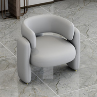 Weiß One Seat PU Leder Schnitts ofa Stuhl Modern Minimalist Wohnzimmer Freizeit Kreative Trendy Light Luxus mit Holzbeinen