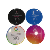 Vente flash : Autocollant NFC Google Review en époxy 10*10cm, 13.56mhz, plaque acrylique NFC, autocollants NFC pour table avec code QR