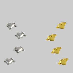 Hebilla de Plata S925 Hecha a Mano con Forma de Corazón, Accesorio de Perlas DIY de Moda para Suéteres, Collar de Cadena - Product Image 3