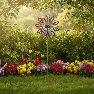 Chinese fabrikant kleine verpakking Kolibrie Sterrennacht populaire metalen windmolen voor tuinversiering - Product Image 5