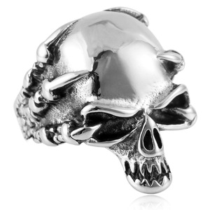 Yunnique – bague tête de mort pour hommes, en acier inoxydable argenté, design griffe de Dragon Punk, bijoux à la mode, cadeau - Product Image 3
