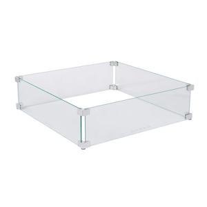 <span class=keywords><strong>Set</strong></span> di caminetti per interni esterni <span class=keywords><strong>accessori</strong></span> per <span class=keywords><strong>caminetto</strong></span> in vetro rettangolare personalizzato modello quadrato di protezione del vento - Product Image 2