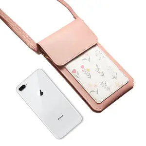New arrival Touch Screen Cell Phone case purseSmall Crossbody lady Handbags PU Leather Women Shoulder Purse Wallet for phones
