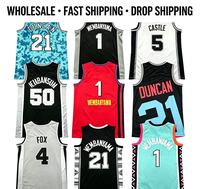 Jersey Basket Victor Wembanyama Jahitan 2026 Stephon Castle De'Aaron Fox Tim Duncan David Robinson Grosir