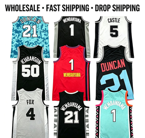 Camiseta <span class=keywords><strong>de</strong></span> Baloncesto 2026 Cosida <span class=keywords><strong>de</strong></span> Victor Wembanyama, Stephon Castle, <span class=keywords><strong>De</strong></span>'Aaron Fox, Tim Duncan, David Robinson, Venta al Por Mayor - Product Image 1