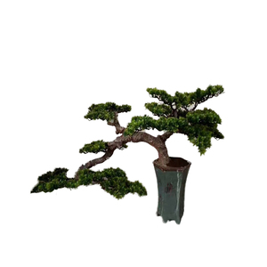 Mini pin vert d'intérieur bon marché bonsaï de 50cm de hauteur plante artificielle en fibre de verre à vendre - Product Image 1