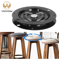 YOYOW Plaque pivotante robuste en fer de 6,5 pouces avec roulement à billes complet et rotation à 360° pour tabourets de bar d'extérieur et chaises de loisirs