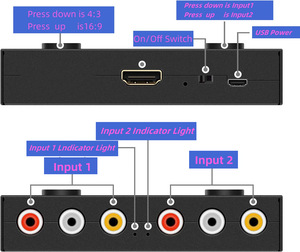 2 <span class=keywords><strong>RCA</strong></span> Để HDMI 1080P 2 Cách <span class=keywords><strong>RCA</strong></span> Composite Cvbs AV Chuyển Sang HDMI Video Âm Thanh Chuyển Đổi Adapter Hỗ Trợ 4:3/16:9 Cho PC Máy Tính Xách Tay - Product Image 5