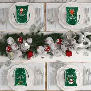 <b>Small</b> Christmas Bags Green Velvet Drawstring Pouches Wrapping Dice Candy Gift Cards or Coins for Kids Friends Customers - Product Image 2