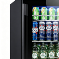 Réfrigérateur à boissons commercial sous comptoir, personnalisé, de haute qualité, fin, électrique, en acier inoxydable noir, avec porte en verre, numérique
