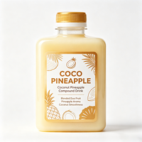 Haoxuan Fabrikası Hindistan Cevizi Ananas İçeceği Şişe Etiketleri Su Geçirmez Kendinden Yapışkanlı İçecek Etiketleri Özel Yapım