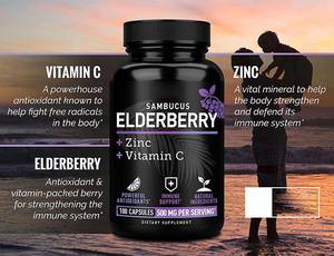 Píldoras en polvo de extracto de saúco OEM con vitamina C y zinc <span class=keywords><strong>para</strong></span> adultos, suplementos del <span class=keywords><strong>sistema</strong></span> inmunológico, cápsulas no <span class=keywords><strong>para</strong></span> recién nacidos - Product Image 4