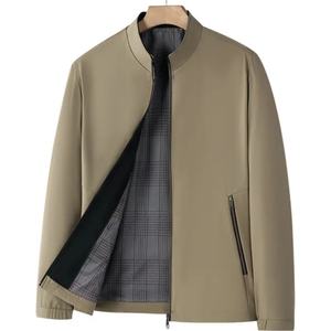 Chaqueta de Hombre con Cuello Alto y Bordado, Cortavientos, con Cremallera, Estilo Casual de Negocios para Primavera y Otoño, para Hombres de Mediana Edad y Mayores - Product Image 3