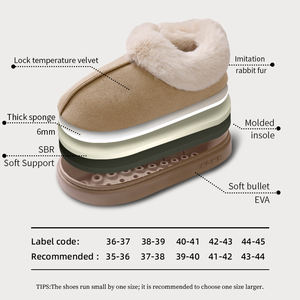 Nuevas pantuflas transfronterizas para 2025, pantuflas de gamuza, aislantes para el hogar, antideslizantes, botas de nieve, EVA - Product Image 4