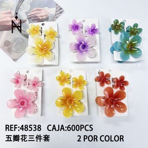 Set di fermagli per capelli a forma di fiore a cinque petali, 2 per colore, scatola da 600 pezzi - Product Image 3