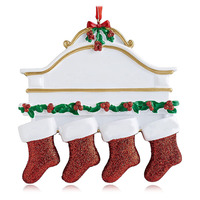 Ornement de Noël personnalisé pour cheminée en résine, décoration de chaussettes de Noël suspendues avec nom, décoration de sapin de Noël pour les fêtes