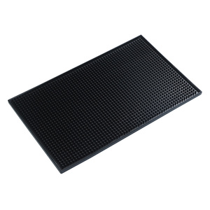 2024Hot Selling Mini Cocktail <span class=keywords><strong>Drip</strong></span> Mat Accessoires de barre en caoutchouc noir