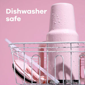 Gobelet isotherme en acier inoxydable à double paroi avec poignée, bouteille d'eau réutilisable avec paille et brosse de nettoyage - Product Image 5