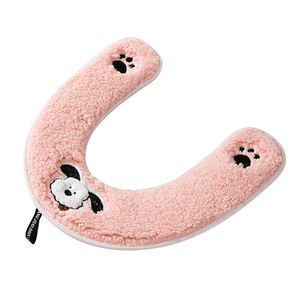 Housse de siège de toilette en peluche en forme de U pour chien Woof Woof, rose, imperméable, lavable, taille universelle - Product Image 1
