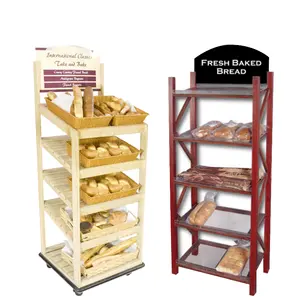 Bevis Wood Food Cake Display Rack for Bakeries display rack for food