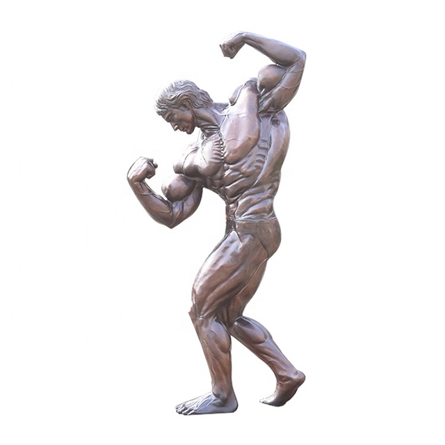 Factory Casting Metal Brass Strong Bodybuilder Sculpture Life Size Bronze Statue for Garden Decoration