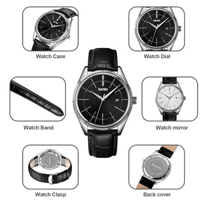 Reloj cronógrafo redondo para hombre, correa de cuero de lujo, reloj de cuarzo resistente al agua 30M - Product Image 2