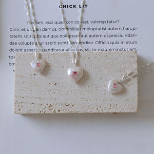 Collier en argent pur S925 avec perle baroque naturelle en forme de bouton, cœur, diamant rose, étoile rétro, fée rose, pendentifs en perles violettes, charmes - Product Image 4