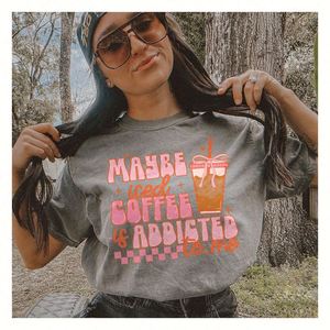 Custom Coffee Sticker Transferable Film Heat Transfer Clothing Plastisol DTF Transfer Designs Ready to Press for T Shirt - Product Image 1