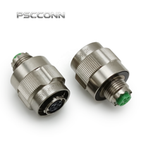 Connecteur circulaire industriel PSCCONN série D38999 à 4 broches, finition nickelée, blindage EMI, prise à verrouillage rapide