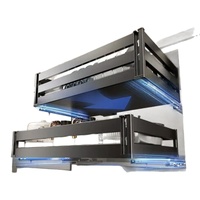Étagère à vaisselle coulissante en aluminium, style moderne et minimaliste, à trois niveaux, pour rangement ajustable des bols dans les armoires de cuisine