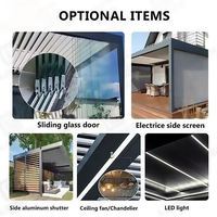 Pergola autoportante en aluminium OEM avec lames réglables manuellement, pour jardin et terrasse extérieure, fabrication sur mesure