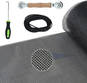 Windows Screen Door Repair Kit Fiberglass Mesh Black Gray Window Screen Repair Kit Replacement Mesh Tool