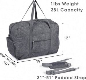 Free Sample Custom logo print <b>Women</b> Men Workout tote Sports Gym Bag Travel Duffel bag with Wet Pocket & <b>Shoes</b> Compartment - Product Image 3