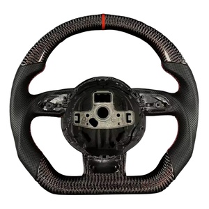Volant personnalisé pour Audi A3 A4 A5 A6 <span class=keywords><strong>A7</strong></span> Q3 Q5 Q7 B8 <span class=keywords><strong>R3</strong></span> Volant perforé Volant à fond plat Fibre de carbone - Product Image 6
