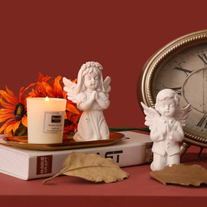 クリエイティブミニキューピッド3Dレジンクラフトデスクトップデコレーションウィンドウ小道具デコレーション北欧の祈り天使像彫刻 - Product Image 4