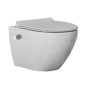 BEFEN Modernes Wand-<span class=keywords><strong>WC</strong></span> mit Bidet, Hochglanz-Weiß, Keramik, P-Trap, Einteiliges Badezimmer-Wand-<span class=keywords><strong>WC</strong></span> mit Bidet - Product Image 2