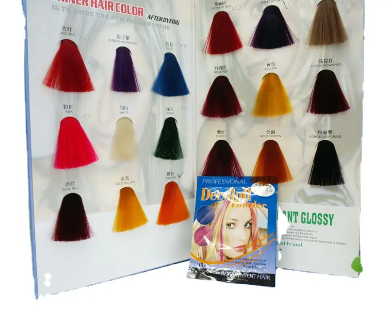 แอมโมเนียฟรีฝุ่นฟรี15กรัมหลายสีสำหรับเลือกผง Decolor สำหรับทำสีผม