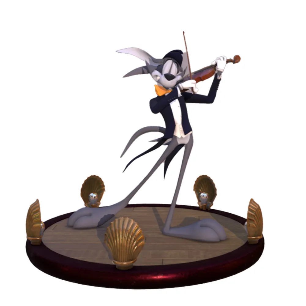 Loup artiste personnalisé jouant du violon jouets imprimés de meilleure qualité figurines de personnages figurine en vinyle PVC pour décoration intérieure